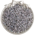 Faceted 4mm lavender glass seed beads with iridescent finish in a silver tray for DIY - 4mm / Gray
