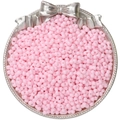Pink double-hole peanut seed beads for DIY jewelry making in a silver decorative tray - Baking Varnish Style / 6x4mm (5g/Pack, Approx. 100 Pieces) / Light Pink