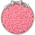 Pink peanut-shaped glass beads for DIY jewelry making displayed on a silver plate - Baking Varnish Style / 6x4mm (5g/Pack, Approx. 100 Pieces) / Light Peach Pink