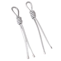 Silver PU leather knot pendant with metal cylinder tips for DIY bag and phone chain - Silver Style (6003148521160) / Total Length 18cm (1 Piece/Pack) / Silver