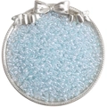Light blue transparent glass seed beads in decorative silver tray for DIY jewelry - Ice Blue(DJ14)