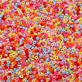 Vibrant mixed color glass seed beads for handmade DIY jewelry bracelets and necklaces - 61# Donut Shaped Round Beads / 3mm/Aperture 1mm (20g/Pack Approx 1100pcs) / Orange Red Yellow Series