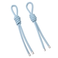 Colgante nudo de cuero PU azul claro hecho a mano para bolsos con puntas de metal plateado - Estilo Azul (6003148521167) / Longitud Total 18cm (1 Pieza/Paquete) / Azul