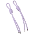 Colgante nudo de cuero PU lavanda con puntas de metal plateado para bolsos de DIY - Estilo Morado (6003148521168) / Longitud Total 18cm (1 Pieza/Paquete) / Púrpura