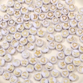 Cuentas planas de acrílico blanco 7x4mm con patrones dorados de luna y estrella DIY - 7x4mm (100 Piezas/Paquete) / Base Blanca Con Patrón Dorado