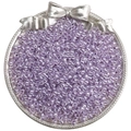 Lavender purple glass seed beads for DIY jewelry making displayed on a silver decorative tray - Bud Purple(DJ20)