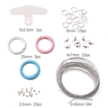 Kit de accesorios plateados para bisutería DIY con anillas de resorte y cuentas de sujeción - Aprox. 55pcs Juego de Accesorios para Joyería DIY (Cuentas de Posicionamiento, Argollas, Cierre) / Multicolor