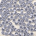 Cuentas planas de acrílico blanco de 7x4mm con patrones de estrellas y lunas para DIY - 7x4mm (100 Piezas/Paquete) / Base Blanca Con Patrón Negro