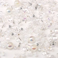 Mixed white and aurora glass beads for DIY bracelet making and handmade jewelry - 67# Multi-Shape Mixed Beads / 10g/Pack (Approx. 90-140 Pieces) / White