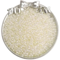 Creamy white glass seed beads for DIY jewelry making in a decorative silver tray - Beige(DJ2)