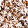 Mixed glass seed beads in earth tones like amber and beige for DIY jewelry crafts - 70# Multi-Shape Mixed Beads / 10g/Pack (Approx. 90-140 Pieces) / Brown Series