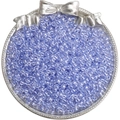 DIY handmade light purple glass seed beads displayed in a decorative silver tray bow - Azure(DJ16)
