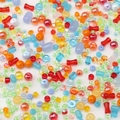 Mix of colorful glass beads in various shapes and sizes for DIY jewelry making kits - 75# Multi-Shape Mixed Beads / 10g/Pack (Approx. 90-140 Pieces) / Red And Green