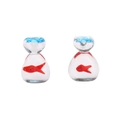 Perles miniatures en verre sac d'eau avec poisson rouge pour bijoux DIY - Style Bulle Sac à Poisson Bleu