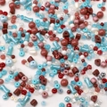 Mixed glass seed beads set in red, blue, and cream for DIY jewelry making kits - 77# Multi-Shape Mixed Beads / 10g/Pack (Approx. 90-140 Pieces) / Red and Blue Series