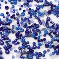 Mixed blue glass beads in various shapes and sizes for DIY jewelry and bracelets - 78# Multi-Shape Mixed Beads / 10g/Pack (Approx. 90-140 Pieces) / Royal Blue Series