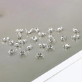 Bulk pack of bright silver metal fold-over cord ends for DIY jewelry necklace connectors - 4x7mm / Silver