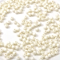 Cuentas redondas de acrílico blanco crema de 6mm para creación de joyas DIY - 6mm Agujero aprox. 1mm / Paquete de 10 / Beige