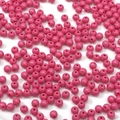 Cuentas redondas de acrílico rojo rosa de 6mm para creación de joyas hechas a mano DIY - 6mm Agujero aprox. 1mm / Paquete de 10 / Rosa Oscuro
