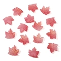Pink maple leaf glass beads with gold glitter for DIY jewelry making and bracelets - 16x15mm Hole 1mm 30pcs/Pack / Peach Red Gilded