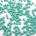 Cuentas de acrílico verde menta de 6mm con acabado lacado para creación de bisutería - 6mm Agujero aprox. 1mm / Paquete de 10 / Cian