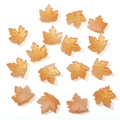 16x15mm maple leaf glass beads in golden orange with glitter for DIY bracelets - Orange Yellow Gilded