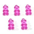 Five pack of pink translucent acrylic gummy bear charms for DIY jewelry making - 11x21mm Hole Approx 2mm / 10 Pieces Pack / Rose Red