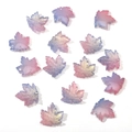 Pink purple blue gradient maple leaf glass beads for DIY jewelry making with glitter finish - 16x15mm Hole 1mm 30pcs/Pack / Blue Pink Gilded