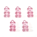 Pink translucent acrylic gummy bear pendants for DIY bracelets and jewelry making - 11x21mm Hole Approx 2mm / 10 Pieces Pack / Pink