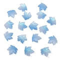 Frosted light blue maple leaf glass beads with pearl finish for DIY jewelry making - 16x15mm Hole 1mm 30pcs/Pack / Deep Sea Blue