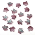 Purple maple leaf glass beads with iridescent blue shimmer for DIY jewelry making - Grey Purple Glow