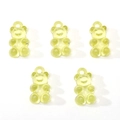 Five translucent lime green acrylic bear charms with top loops for DIY jewelry making - 11x21mm Hole Approx 2mm / 10 Pieces Pack / Yellow