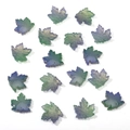 Green and purple gradient maple leaf glass beads for DIY jewelry making with gold glitter - Wave Blue Green