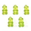 Five translucent green acrylic gummy bear charms for DIY jewelry making and bracelets - 11x21mm Hole Approx 2mm / 10 Pieces Pack / Green