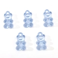 Five light blue translucent acrylic bear pendants for DIY jewelry and bracelets - 11x21mm Hole Approx 2mm / 10 Pieces Pack / Blue