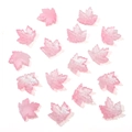 Pink pearlescent glass maple leaf beads for DIY jewelry making and bracelets - Nutmeg Silver Glow
