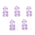 Five purple translucent bear charms for DIY jewelry making with top hanging holes - 11x21mm Hole Approx 2mm / 10 Pieces Pack / Purple