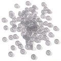 Perline rotonde grigie opache traslucide per la creazione di gioielli fai-da-te - 3x6mm (Foro circa 1mm) / 10g/Confezione (Circa 40 Pezzi) / Grigio Opaco