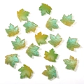 16x15mm translucent maple leaf glass beads with green yellow gradient for DIY jewelry - Green Leaf Yellow