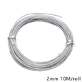 Silver 2mm coated aluminum wire for DIY jewelry making 10 meters per roll - 2mm Silver (10m/pack)