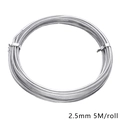 Silver 2.5mm plastic coated aluminum wire for DIY jewelry making 5M per roll - 2.5mm Silver (5m/pack)