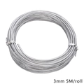 3mm silver coated aluminum craft wire for DIY jewelry making, 5M roll length - 3mm Silver (5m/pack)