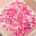 Rosa und weiße Acrylperlen in Blumen- und Schmetterlingsform für DIY-Schmucksets - Ca. 2,5-10 mm, Loch 1 mm, 10 g/Packung (ca. 100-130 Stk) / Rosarote Serie