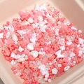 Mix di perle in acrilico rosa e bianco a forma di cuore e fiore per gioielli fai da te - Circa 2,5-10 mm, Foro 1 mm, 10 g/Confezione (circa 100-130 pz) / Rosa Intenso