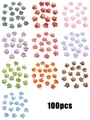 Colorful 16x15mm maple leaf glass beads with aurora coating for DIY jewelry making - Random Mixed Colors