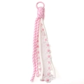 Colgante de flor de encaje trenzado rosa y blanco con cierre de resorte para joyería DIY - Longitud total 21cm / Rosa