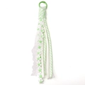 Colgante de borla con flores de encaje en verde y blanco con gancho de plástico para joyas - Longitud total 21cm / Verde