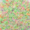 Kit de arcilla polimérica con flores rosas, hojas verdes y perlas para hacer joyas DIY - Estilo B aprox. 2-10mm Primavera Serie Rosa Verde / 10g/Paquete