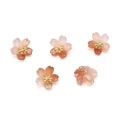 Pink and orange gradient resin cherry blossom pendants with golden stamen for jewelry DIY - Standard Type / Gradient Brown