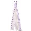 Handmade purple and white lace flower tassel pendant with plastic hook for DIY crafts - Total Length 21cm / Purple